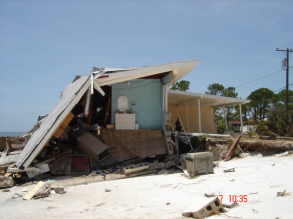 House damaged by Hurricane Dennis - Alligator Point, Florida