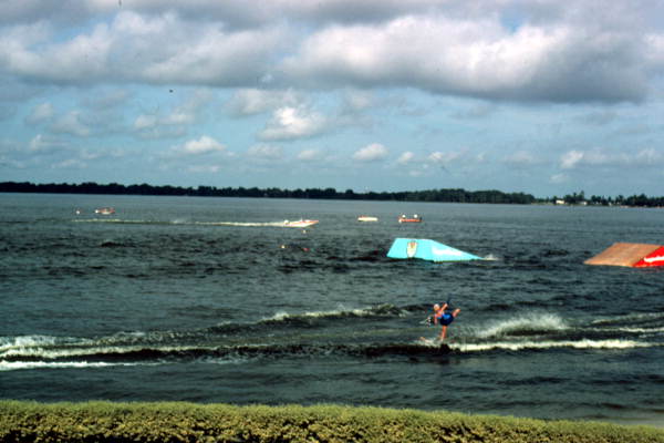 Water skiers perform at Cypress Gardens - Winter Haven, Florida
