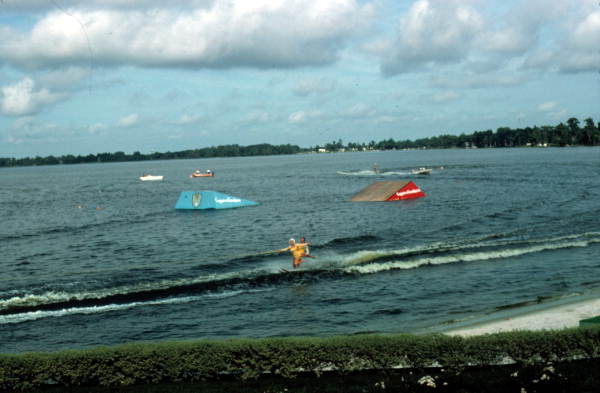 Water skiers perform at Cypress Gardens - Winter Haven, Florida