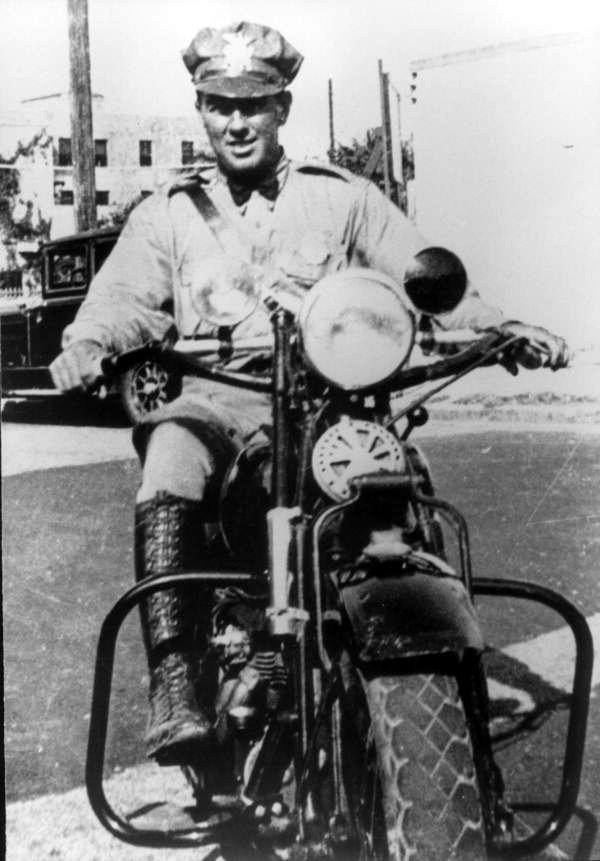 Portrait of Miami Beach motorcycle officer Robert Boyle.