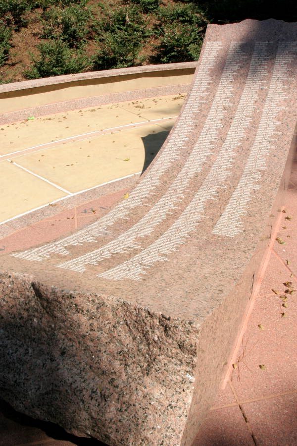 Close-up view showing a section of Florida's Korean War monument - Tallahassee, Florida.