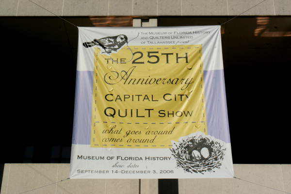 Banner advertising quilt show at the Museum of Florida History in the R.A. Gray building - Tallahassee, Florida.