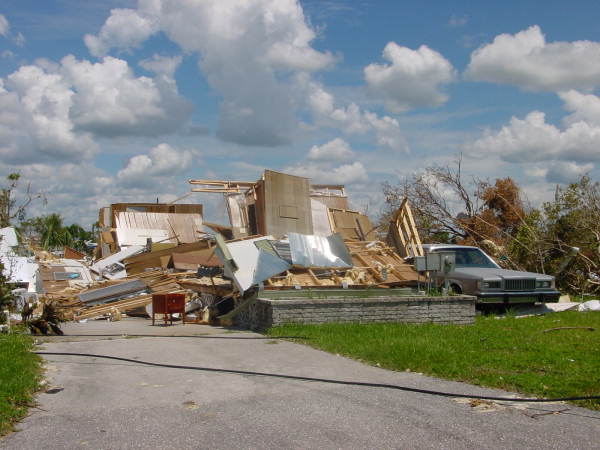 Debris from structures destroyed by Hurricane Charley - Punta Gorda, Florida