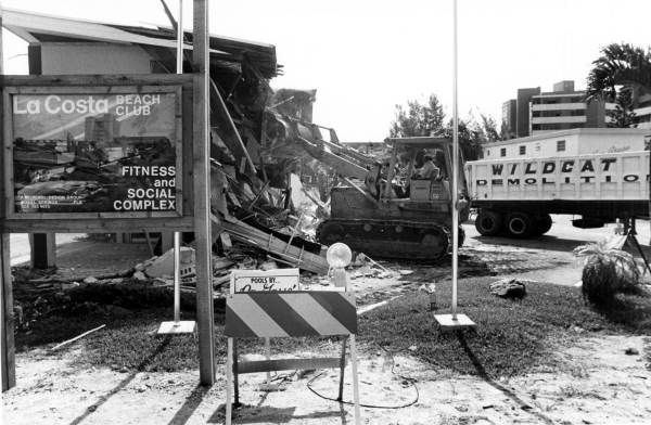 Wildcat Demolition bulldozer at work - Pompano Beach, Florida