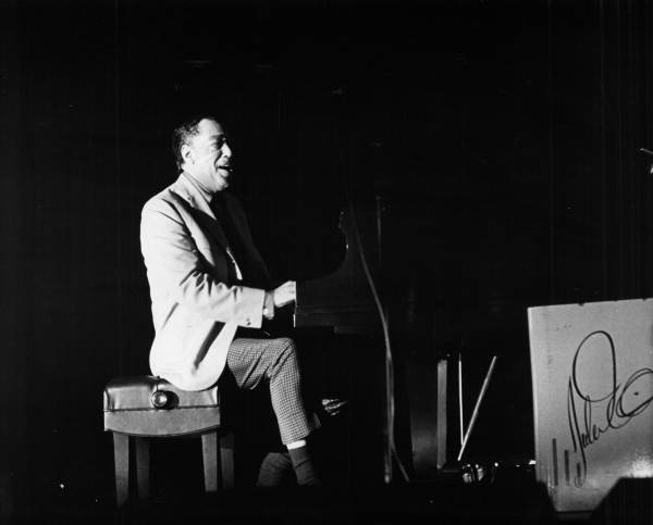 Jazz composer and bandleader Duke Ellington performing with his orchestra at the Pine Crest School - Fort Lauderdale, Florida.