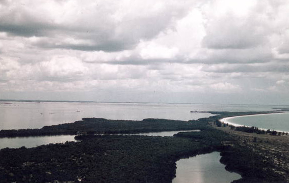 Aerial view overlooking Cayo Costa island - Lee County, Florida.