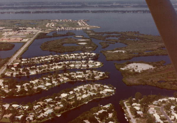 Aerial view of Thousand Islands near Cocoa Beach - Brevard County, Florida.