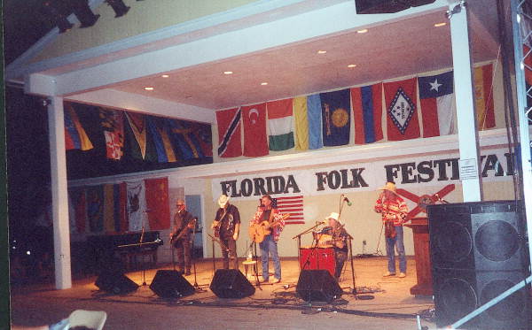 James Billie and band performing at the 2002 Florida Folk Festival - White Springs, Florida