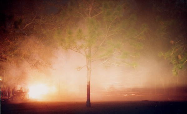 Scene from battle re-enactment during festival at Olustee Battlefield Historic State Park - Baker County, Florida.