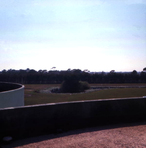 View of the grounds at a sewage treatment facility