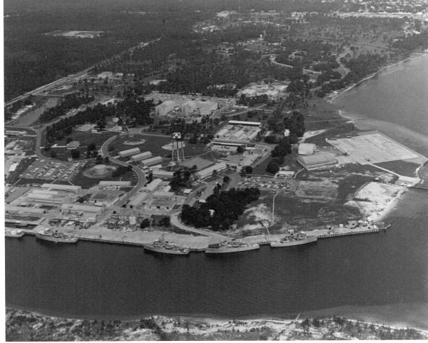 Aerial view of the U.S. Navy Mine Defense Laboratory - Panama City, Florida