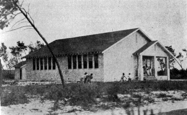 View of the Rosenwald schoolhouse after the hurricane in September 1928 - Boynton Beach, Florida.