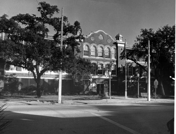 Woodrow Wilson Junior High School at 1005 Swann Avenue in the Hyde Park Historic District of Tampa, Florida.
