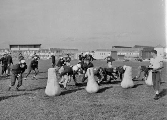 United States Naval Academy football team practicing - Jacksonville, Florida.