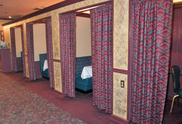 Interior view showing private dining rooms in the Silver Slipper restaurant - Tallahassee, Florida.