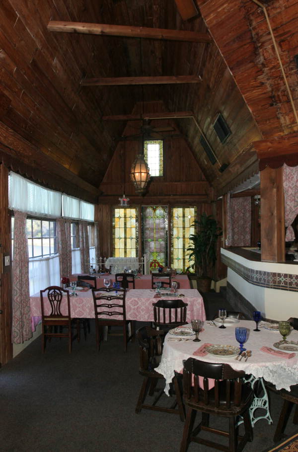 Dining room at the historic Chalet Suzanne in Lake Wales, Florida.