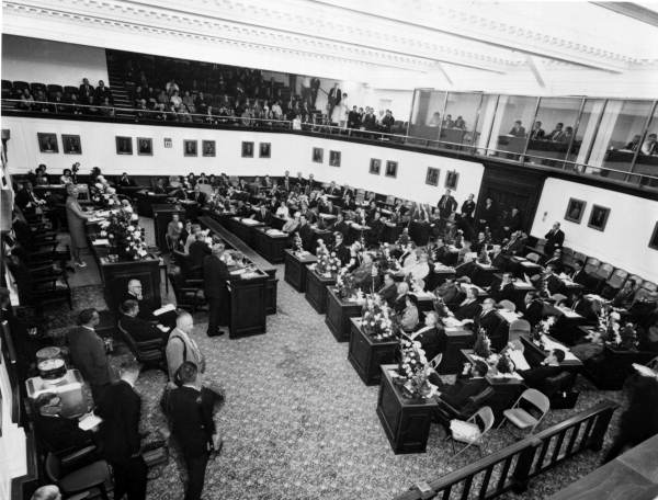 Senator Beth Johnson of Orlando presiding over the Florida State Senate in Tallahassee, Florida.