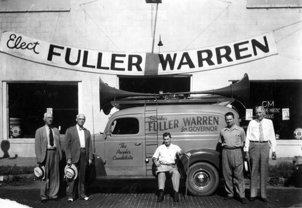 Group portrait of Fuller Warren gubernatorial campaign staff members.