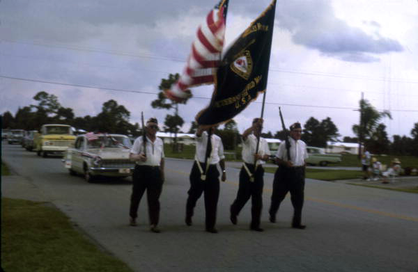 War veterans in a parade.