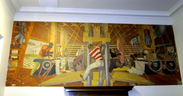 View of New Deal mural in the U.S. Post Office - Madison, Florida.