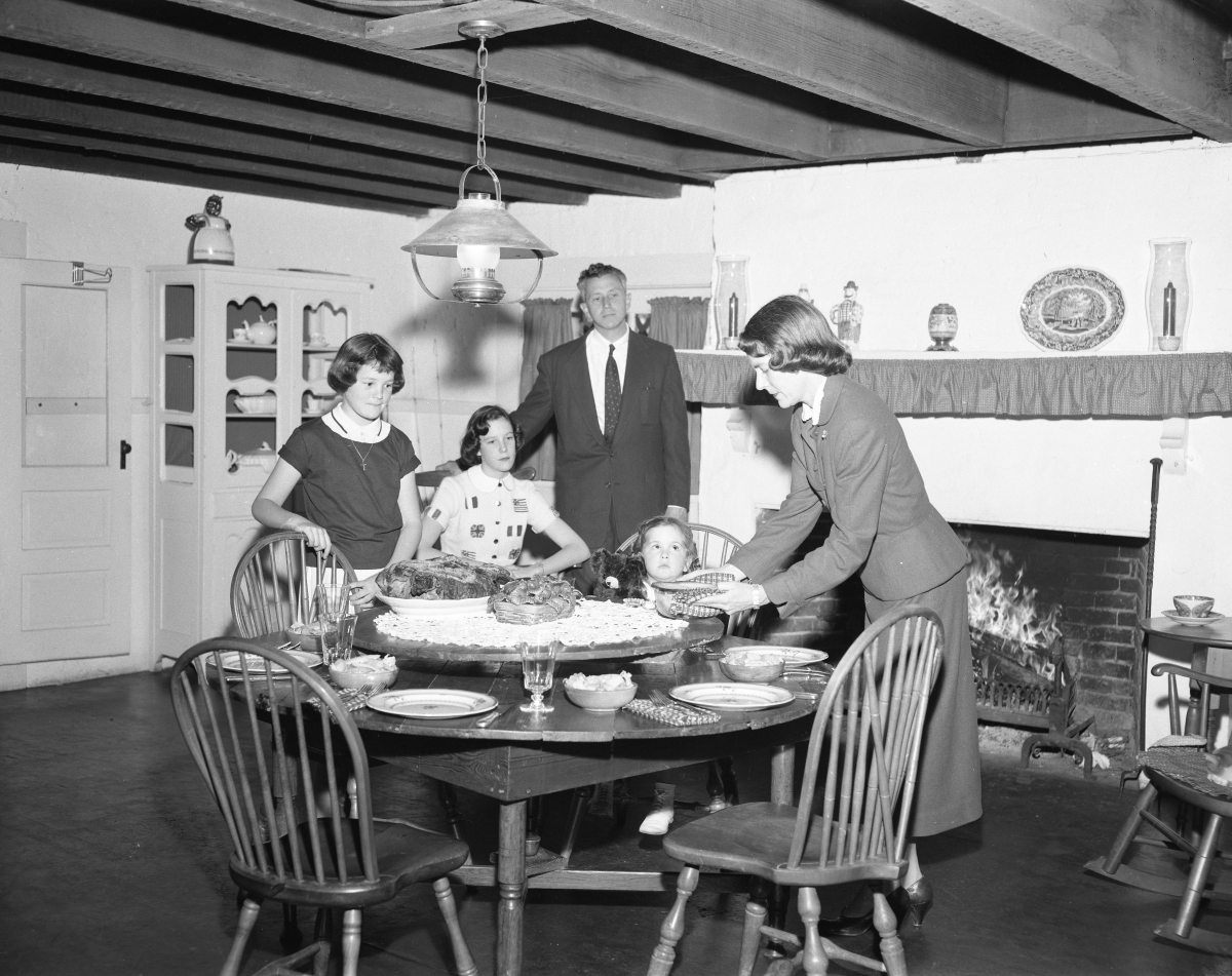 LeRoy Collins and family in the kitchen at the Grove.