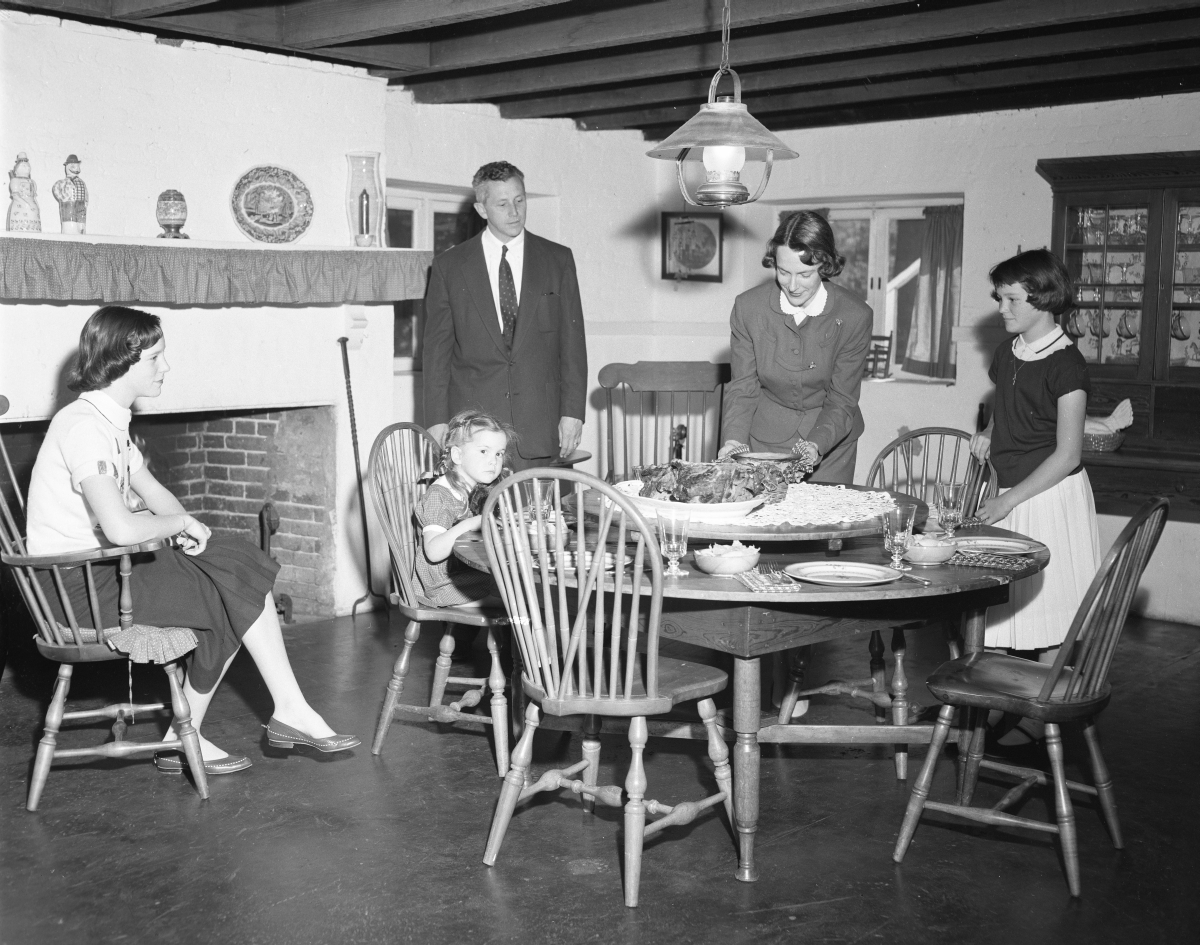 LeRoy Collins and family in the kitchen at the Grove.