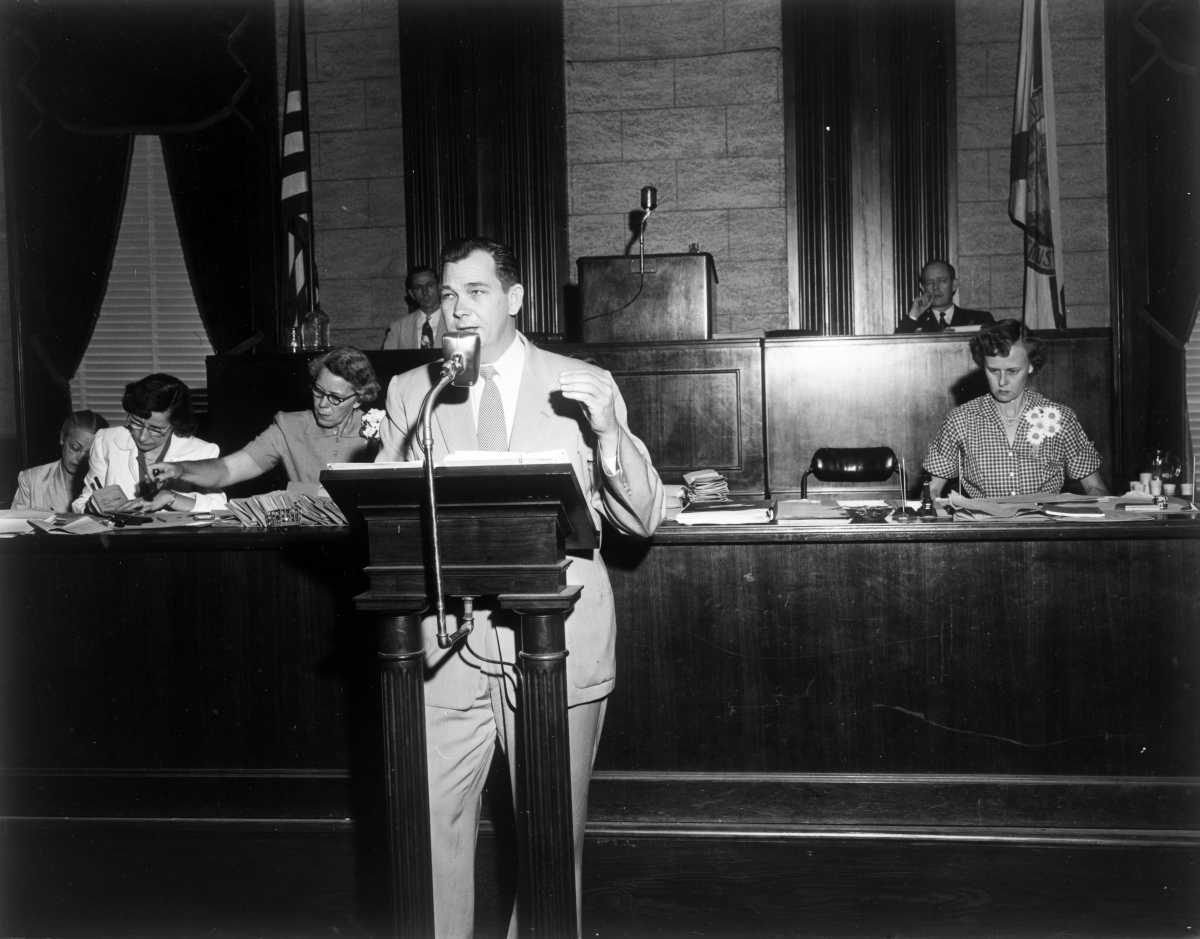 Man speaking in the legislative session