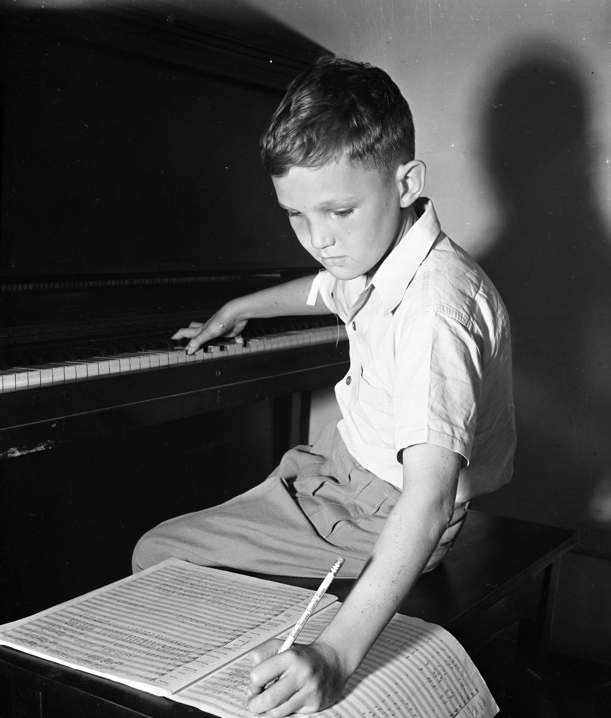 Ryan Edwards practicing the piano.