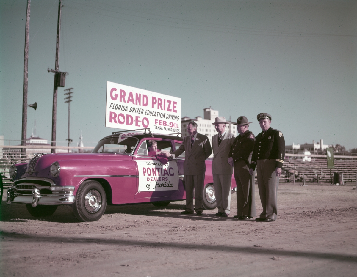 Pontiac prize car for Florida Driver Education Rodeo.