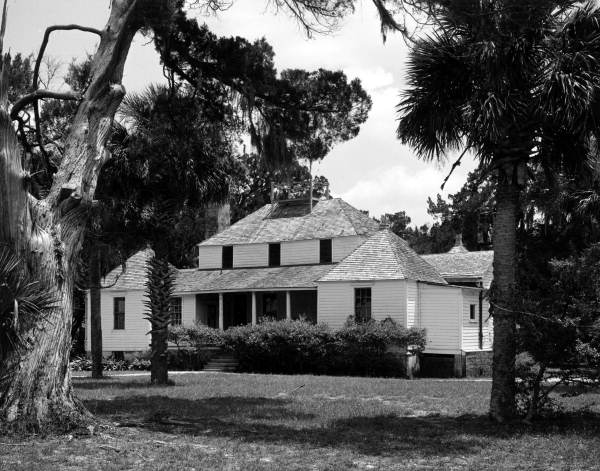 River side of the Zephaniah Kingsley house at the Kingsley Plantation State Park on Fort George Island in Jacksonville, Florida.