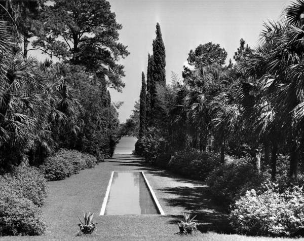View showing the reflecting pool at Killearn Gardens in Tallahassee, Florida.