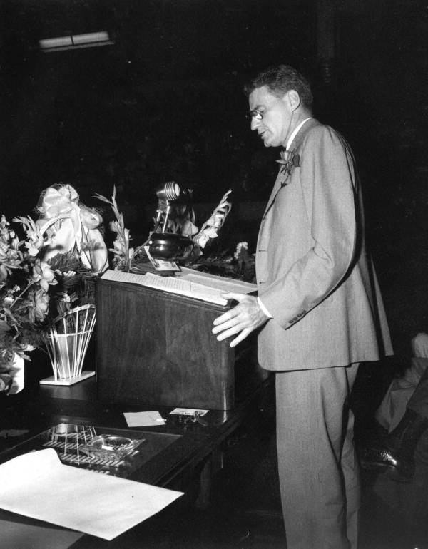 Governor Caldwell addressing a joint legislative session - Tallahassee, Florida.