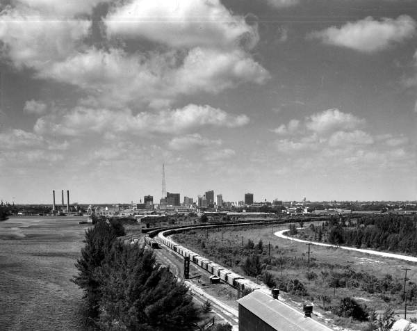 Distant view of the Tampa skyline.