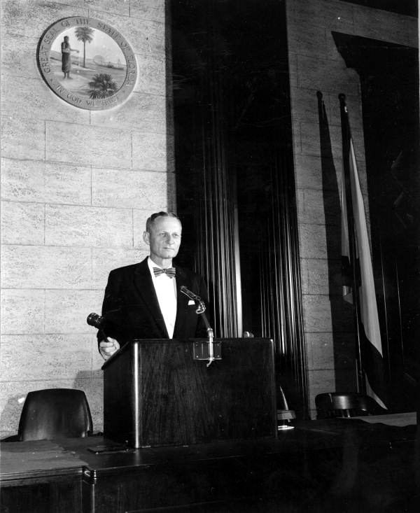 Former House Speaker Elmer B. Elliott addressing the legislature - Tallahassee, Florida.