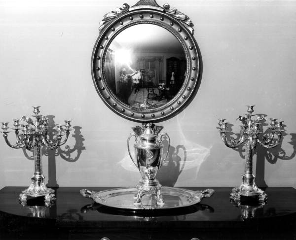 Battleship Florida silverwork on table at Governor's Mansion - Tallahassee, Florida