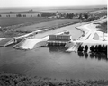 Aerial view of south side of Lake Okeechobee in flood control district - Palm Beach County, Florida.