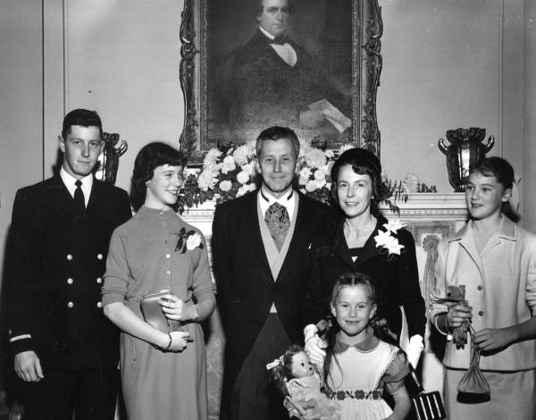 Governor LeRoy Collins with his family on inaugural day - Tallahassee, Florida.