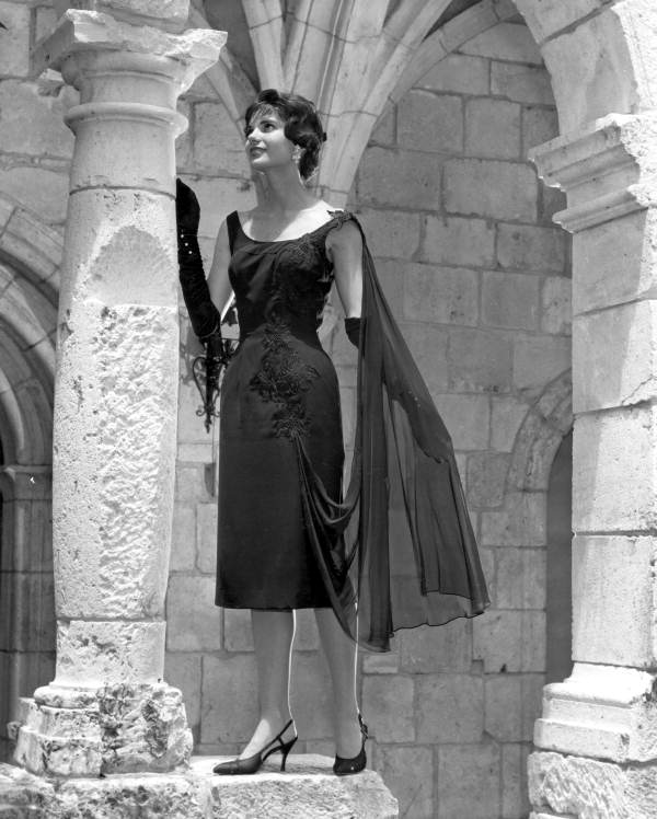 Jeani Kitchens modeling dress at Ancient Spanish Monastery - North Miami Beach, Florida.