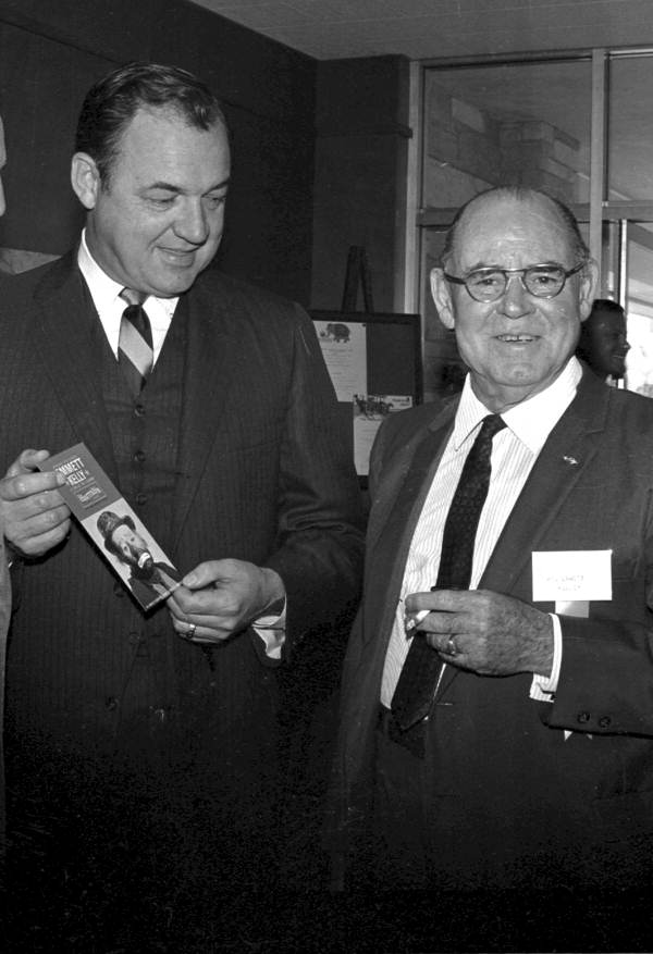 Governor Kirk with Ringling Brothers Barnum and Bailey's famous clown Emmett Kelly - Miami Beach, Florida