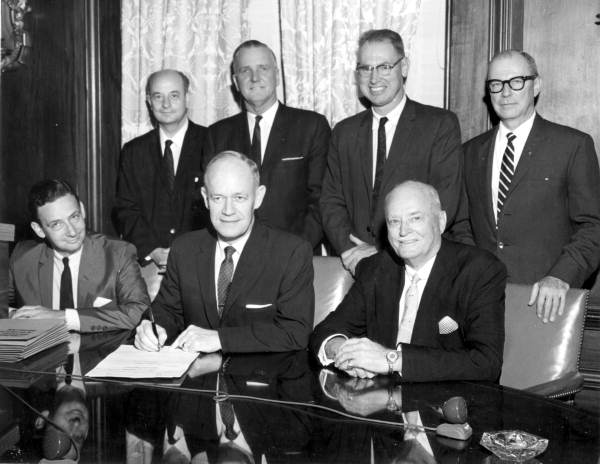 Governor Farris Bryant signing Southern Interstate Nuclear Compact - Tallahassee, Florida.