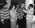 Governor and Mrs. LeRoy Collins with Seminoles in room at "The Grove" - Tallahassee, Florida.