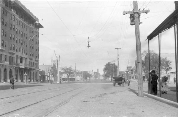 Looking north along Palafox Street from the San Carlos hotel - Pensacola, Florida.