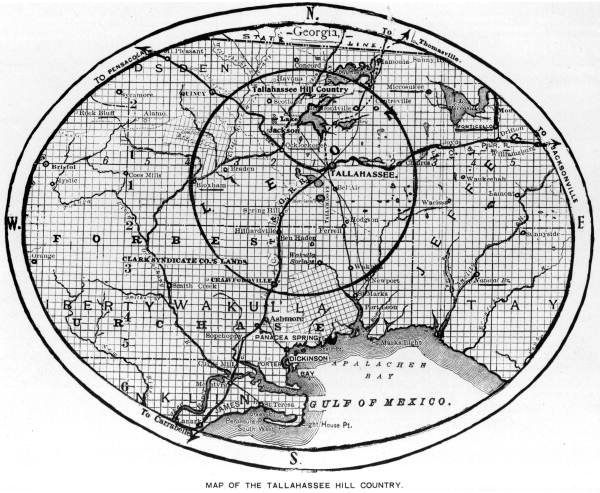 Map of the Tallahassee hill country.