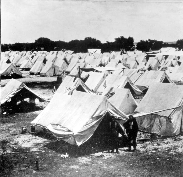 Tents set up at Camp Tampa during the Spanish-American war.