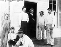 Boatmen with 2 inspectors at the door to office in Mayport, Florida.