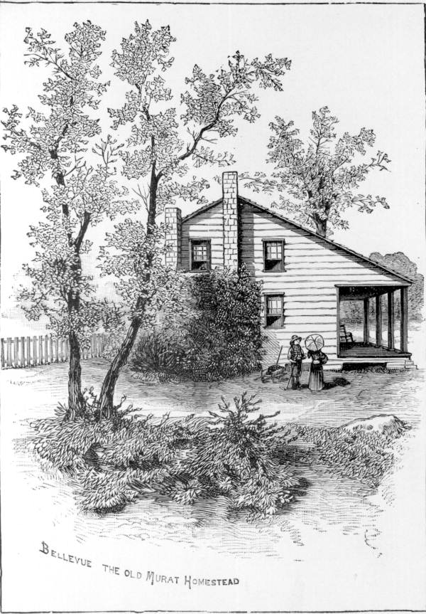 Etching of Bellevue, home of Princess Murat - Tallahassee, Florida