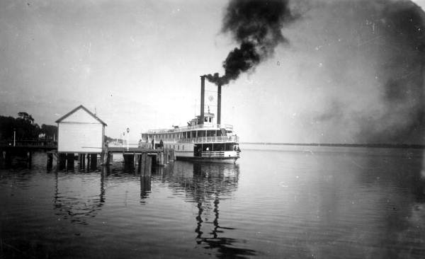 Paddle steamboat "St. Sebastian" at pier - Rockledge, Florida