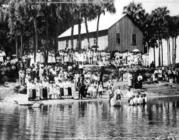 River baptism by Reverend Oscar Roberts - LaBelle, Florida