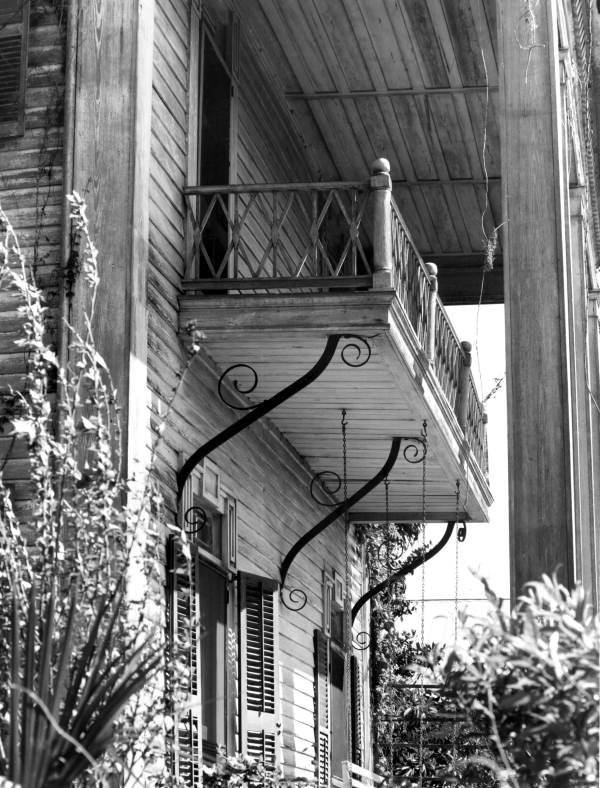 West portico at the Wirick House - Monticello, Florida
