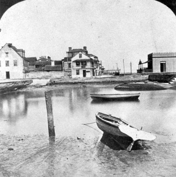 Riverfront view of basin and sea wall - Saint Augustine, Florida